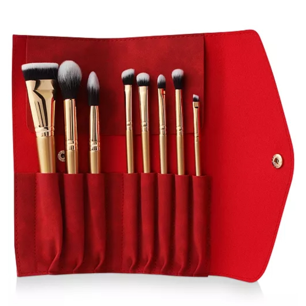 LUXIE 9-Piece Glitter and Gold Brush Set